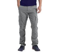 westAce Mens Straight-Fit Stretch Cargo Trousers Heavy Duty Easy Care Multi-Pockets 100% Cotton Hiking Work Safety Classic Essential Cargo Pants 32W-44W (Grey, 36W / 30L)