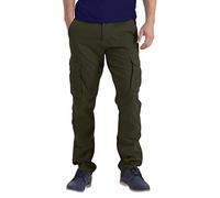 westAce Mens Straight-Fit Stretch Cargo Trousers Heavy Duty Easy Care Multi-Pockets 100% Cotton Hiking Work Safety Classic Essential Cargo Pants 32W-44W (Olive Green, 32W / 30L)