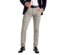 westAce Men's Stretch Chino Trousers - Slim Fit Cotton Spandex Jeans - Stylish, Comfortable Casual Wear - Mid Rise, Machine Washable, Occasions (Stone, 34 Waist x 32 Length)