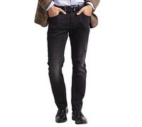 westAce Mens Stretch Knit Denim Jeans Straight Faded Supper Flex Cotton Smart Casual Knitted Full Jeans Pant All Waist Size 38W-40W (Black, 38W / 32L)