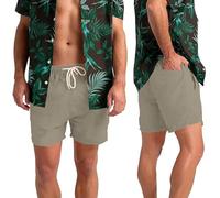 westAce Mens Swim Trunks Board Shorts 100% Polyester Quick Dry Hot Summer Beach Surfing Pool Essential Holiday Swimwear Black Blue Orange Swimming Shorts for Men S-XXL (Beige, S)