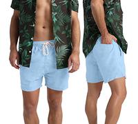 westAce Mens Swim Trunks Board Shorts 100% Polyester Quick Dry Hot Summer Beach Surfing Pool Essential Holiday Swimwear Sky Blue Blue Orange Swimming Shorts for Men S-XXL (Sky Blue, XL)