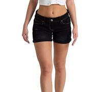 westAce Womens Denim Shorts Stretchy Skinny Distressed Ripped High Waisted Rollup Summer Designed Ladies Boyfriend Hot Denim Jeans Short Pants 8-20 (Black WASH, 14)