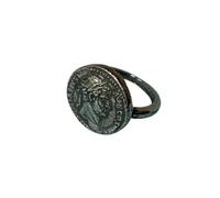 Westair Roman Coin Ring, Lead-Free Pewter, Adjustable Size, Roman Emperor Bust, with Information Card