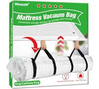 Westale Mattress Vacuum Bag King/California King New Upgraded Straps for Moving Leakproof Double Zip Seal Mattress Compression Vacuum Storage Bags Space Saver for Memory Foam & Latex Mattress