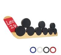 Westant Hockey Puck Display Case - 22.8" Wall Mount, Wooden Holder for 6 Pucks, Ideal Gift for Players and Fans, With Tape to Customize Your Name