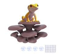 Westant Mushroom Decor for Reptile Tank, Fish Tank, Pet-Safe Bearded Dragon Tank Accessories, Realistic Terrarium Plants for Leopard Geckos, Crested Geckos, Tree Frogs, Snakes (Cocoa, Cluster Cap)