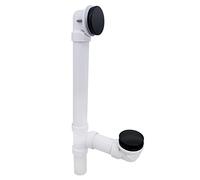 Westbrass 493244H-62 Illusionary 14-1/2 InchRough-in with 12-Inch & 4-Inch Schedule 40 PVC Bath Waste & Overflow and ADA Approved Tip-Toe Bath Drain, Matte Black