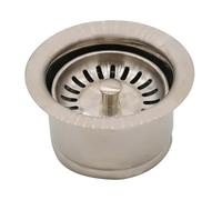 Westbrass D2082S-07 3-1/2" Extra-Deep Collar Kitchen Sink Waste Disposal Flange & Strainer Stopper, Satin Nickel