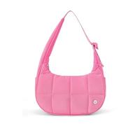 WESTBRONCO Small Puffer Crescent Shoulder Bag for Women, Nylon Quilted Shoulder Purses, Puffy Handbags with Adjustable Strap, Rose Pink, S, Contemporary, Classic