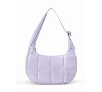 WESTBRONCO Small Puffer Crescent Shoulder Bag for Women, Nylon Quilted Shoulder Purses, Puffy Handbags with Adjustable Strap, Purple, Contemporary