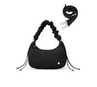 WESTBRONCO Small Puffer Crossbody Bags for Women, Quilted Crescent Shoulder Bag Nylon Daily Purse, Womens Puffy Handbags, A-black, Puffer