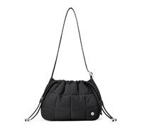 WESTBRONCO Small Puffer Hobo Bags for Women Puffy Nylon Shoulder Bag, Women's Quilted Handbags with Adjustable Strap, Black, Puffer