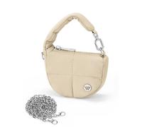 WESTBRONCO Super Mini Coin Pouch Nylon Quilted Wristlet Purses for Women Tiny Cute Purse Puffer keychain Bag, Small Handbag, Khaki, Puffer