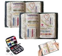 WestCamel DIY Stitch Embroidery Books,Embroidery Stitch Book Kit,Mini Sewing Kit,Creative Embroidery Stitch Sampler Kit Book for Beginners and Craft Lovers (2PC)