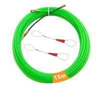 WestCH 15M Nylon Fish Tape Cable Puller,3mm Electric Probe Cable Puller,Through Wall Wire Threader,Electrical Wire Threade with 2 Metal Lock Wires for Communication Cable Floor Wall Duct