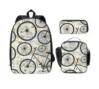 WESTCH Bicycle 17in Bag + Pencil Case + Lunch Bag Combination - Versatile Storage Organizer for Learning Supplies