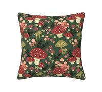WESTCH Bright Mushrooms Art All Seasons Universal Throw pillow cover - Soft Square Cushion With Zipper Closure Bedroom Throw pillow cover Living Room Accent Pillow Sofa Fabric Pillows