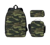 WESTCH Camouflage 17in Bag + Pencil Case + Lunch Bag Combination - Versatile Storage Organizer for Learning Supplies