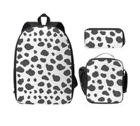 WESTCH Cow Print 17in Bag + Pencil Case + Lunch Bag Combination - Versatile Storage Organizer for Learning Supplies