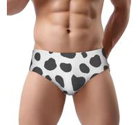 WESTCH Cow Print Men'S Triangle Briefs - Comfortable Fit, Breathable Fabric, Stylish Design, Everyday Wear, Triangle Shape, Elastic Waistband, Men'S Lingerie Black