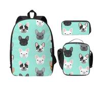 WESTCH French 17in Bag + Pencil Case + Lunch Bag Combination - Versatile Storage Organizer for Learning Supplies