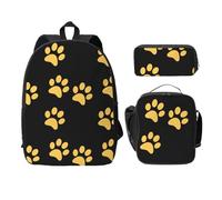 WESTCH Gold Puppy Claw 17in Bag + Pencil Case + Lunch Bag Combination - Versatile Storage Organizer for Learning Supplies