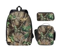 WESTCH Hardwoods Green Camo 17in Bag + Pencil Case + Lunch Bag Combination - Versatile Storage Organizer for Learning Supplies