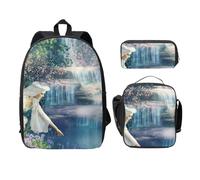 WESTCH Lake Fairy 17in Bag + Pencil Case + Lunch Bag Combination - Versatile Storage Organizer for Learning Supplies