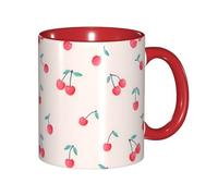 WESTCH Lovely Sweet Red Cherry Ceramic Mugs - 11oz Colorful Mug Gift Box Set - for Coffee Lovers and Gift Giving, Unique Mugs, Personalized Mugs, Hot Beverage Cups, Colorful Mugs