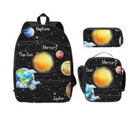 WESTCH Planets Stars and Milky Way Galaxy 17in Bag + Pencil Case + Lunch Bag Combination - Versatile Storage Organizer for Learning Supplies