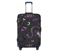 WESTCH Purple Black Goth Spooky Suitcase Cover â€“ Luggage Protector And Skin â€“ Durable, Adjustable, And Scratchproof Baggage Shield â€“ An Essential Travel Gear For Frequent Flyers