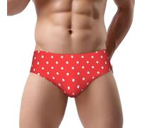 WESTCH Red And White Polka Dots Men'S Triangle Briefs - Comfortable Fit, Breathable Fabric, Stylish Design, Everyday Wear, Triangle Shape, Elastic Waistband, Men'S Lingerie
