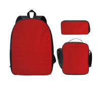 WESTCH Red Stripe 17in Bag + Pencil Case + Lunch Bag Combination - Versatile Storage Organizer for Learning Supplies