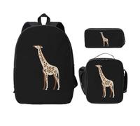 WESTCH Spotted Giraffe 17in Bag + Pencil Case + Lunch Bag Combination - Versatile Storage Organizer for Learning Supplies