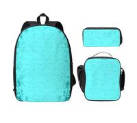 WESTCH Teal Blue 17in Bag + Pencil Case + Lunch Bag Combination - Versatile Storage Organizer for Learning Supplies