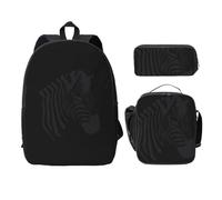 WESTCH Zebra 17in Bag + Pencil Case + Lunch Bag Combination - Versatile Storage Organizer for Learning Supplies