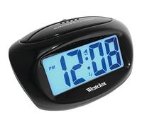 Westclox 70043X Large Easy-to-Read LCD Battery Alarm Clock, Black