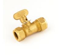 Westco 10mm Gas Isolating Valve - Compression x Compression Brass Shut-Off Valve for Gas Pipework