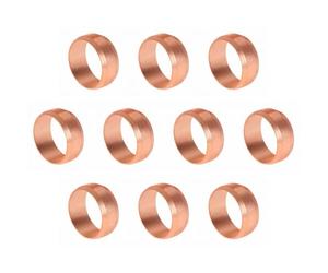 Westco 10x 22mm Copper Compression Fitting Olive Rings, Brass | For 22mm Copper Pipe | Watertight No-Solder Seal for Hot & Cold Water and Heating Systems