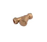Westco 15mm Brass Y Filter Strainer Valve - Compression End | 15mm Compression End Connection | Brass Y Strainer Filters Debris to Protect Pipework & Valves