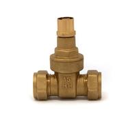 Westco 15mm Compression Brass Lockshield Gate Valve | 15mm Compression Connection | Brass Lockshield Gate Valve | Westco Brand