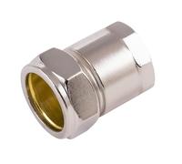 Westco 15mm Compression Female Iron Coupling Chrome Plated Brass J601CP | Westco J601CP Brass Fitting | 15mm x 1/2" Compression x Female Iron Coupling | Chrome Plated