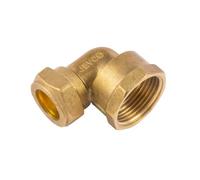 Westco 15mm x 1/2" Brass Compression Elbow C x FI J609 DZR Female Iron 90° | Plumbing Fitting for Compression Pipework | DZR Brass, Female Iron 90° Elbow
