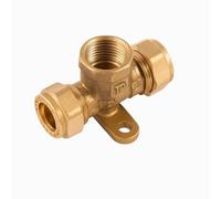 Westco 15mm x 1/2" DZR Brass Wall Plate Tee J621 - Compression Fitting for Secure Tap or Outlet Connection