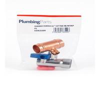 Westco 15mm x 15mm x 3/4" Chrome Plated Copper Tee with Washing Machine Tap Valve for Mains Water Supply Connection