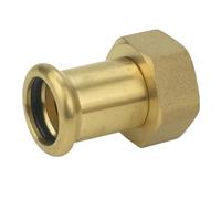 Westco 15mm x 3/4" Brass Press Swivel Coupling - C x FI Water Fitting | 15mm x 3/4" Brass Press Swivel Coupling | C x FI Water Fitting for Compression Pipe Connections
