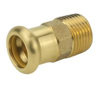 Westco 22 x 1/2" Copper Press Gas Coupling Male Thread Fitting Pipe System | 22 x 1/2" Press Fit Connection | Copper Male Thread Coupling for Gas Pipe Installations