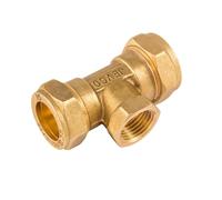 Westco 22 x 22 x 3/4" DZR Brass Compression Tee J618 - C x C x FI Reducing Fitting for Water and Heating Systems