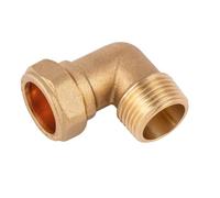 Westco 22mm Brass Compression Elbow MI Male Iron 90° Pipe Fitting Connector | 22mm x 1" Brass Compression Elbow | C x MI Male Iron 90° Pipe Fitting Connector